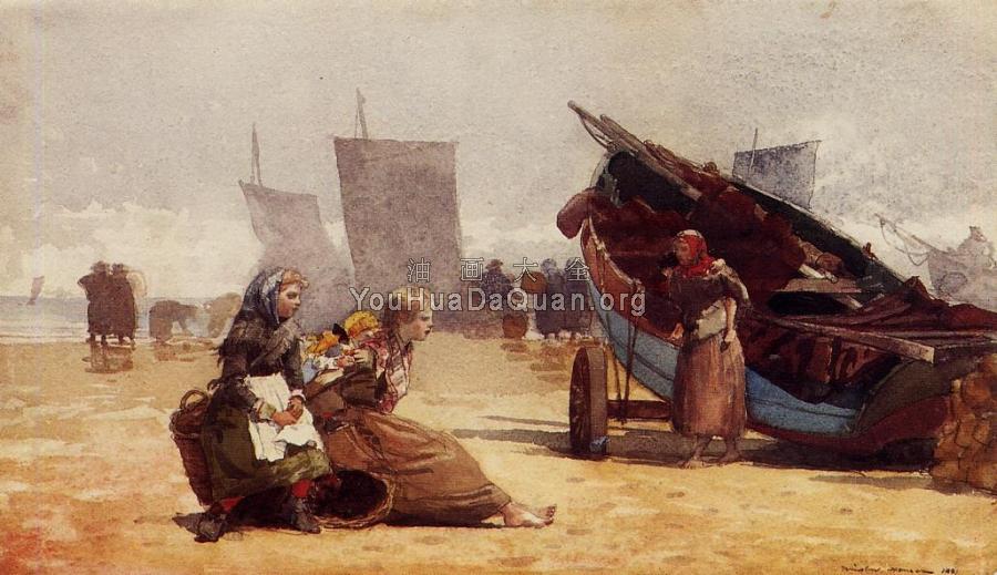 Beach Scene, Cullercoats - 温斯洛·荷默